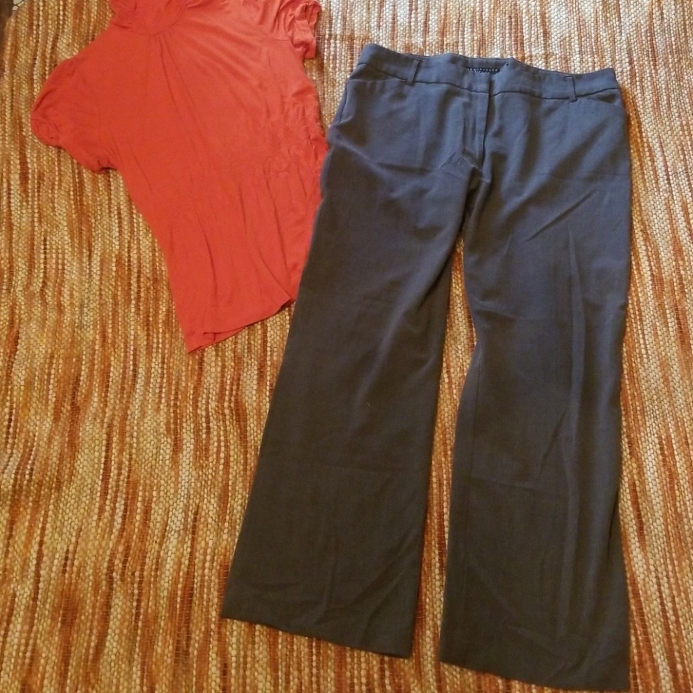 Womens 16 apostrophe flat front trousers slacks